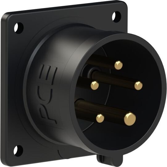 CEE-flanged plug 5x16A (3P+N+PE) 7h IP44 black 70x70