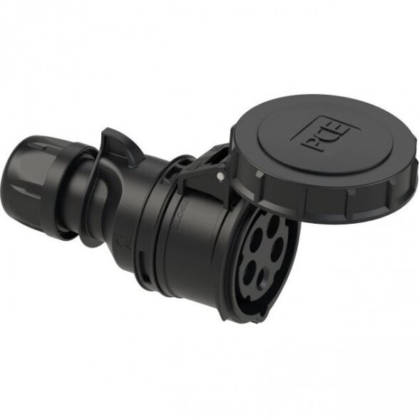 CEE connector 5x32A (3P+N+PE) 6h IP67 SHARK with cap black